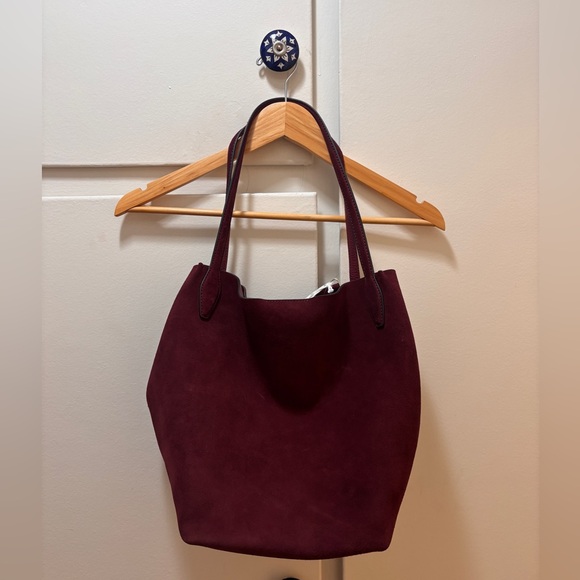 The Shopper Tote - Burgundy Suede Women’s Bag - Picture 4 of 6